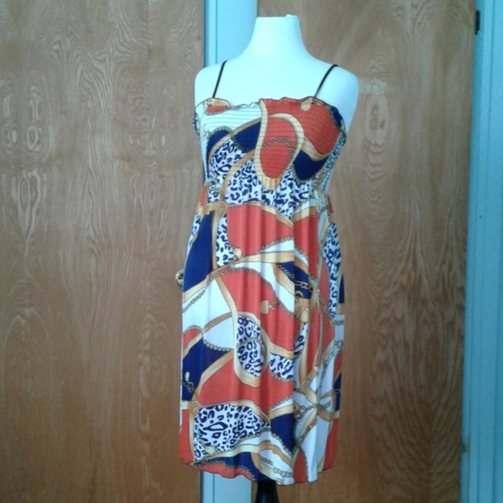 Tube top dress multicolor